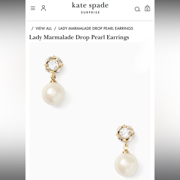 $68 Kate Spade Marmalade Pearl Drop Earrings - Picture 7 of 9